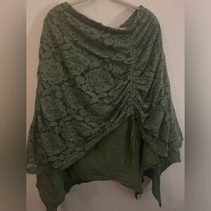 Hot Topic Sage Flower Layered Skirt